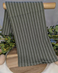 Canvas Tea Towel 2 pack / Green with White stripes