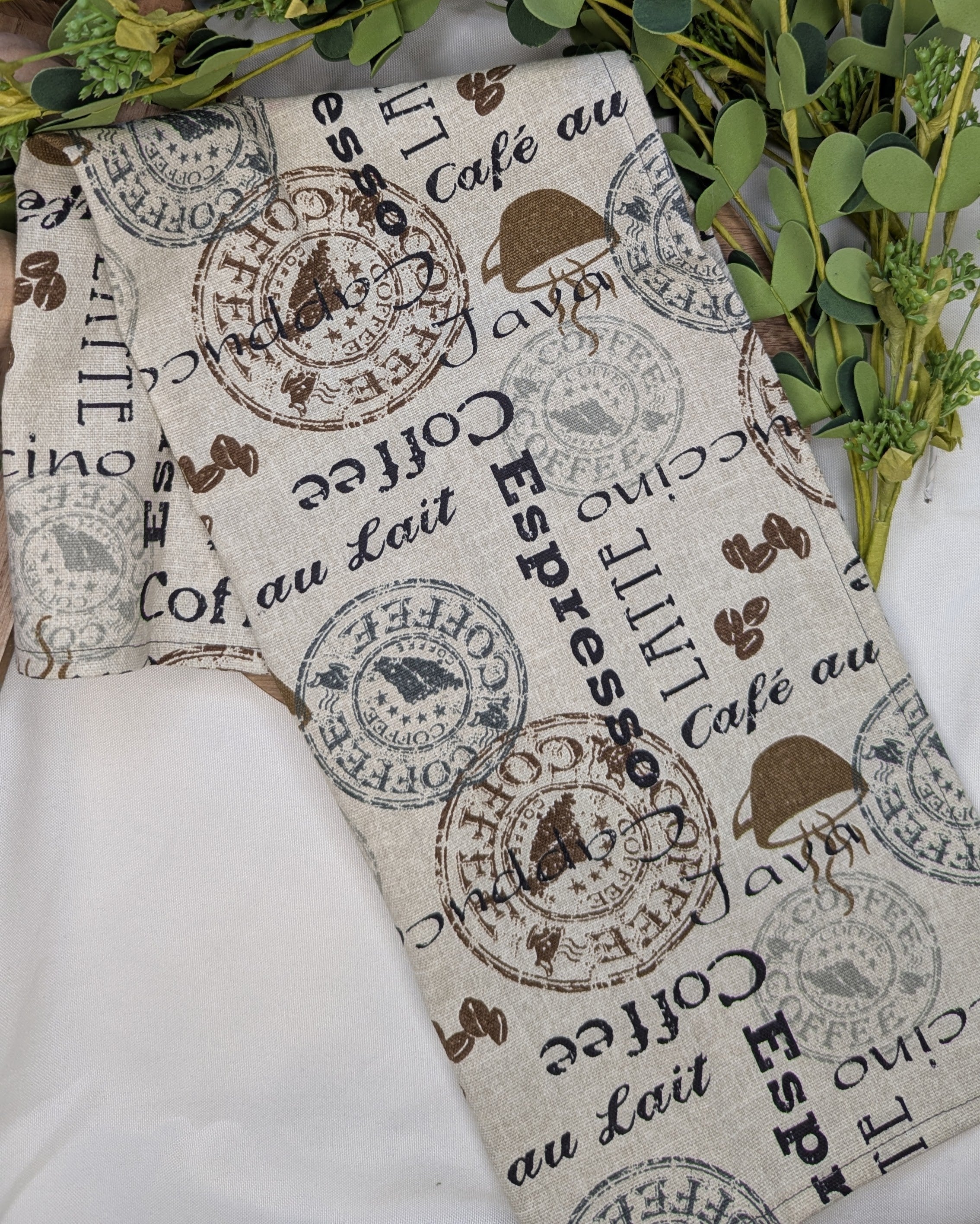 Canvas Tea Towel 2 Pack / Coffee Print