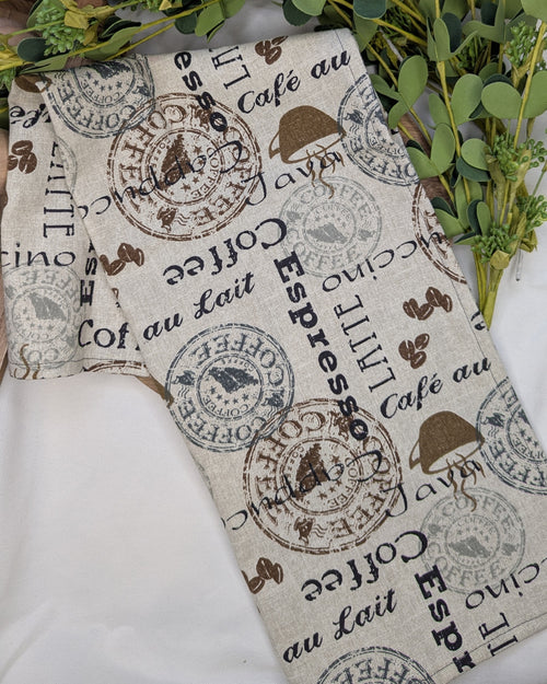 Canvas Tea Towel 2 Pack / Coffee Print