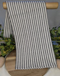 Canvas Tea Towel 2 pack / Black and white striped