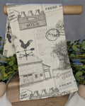 Canvas Tea Towel 2 Pack / Farmhouse Motif