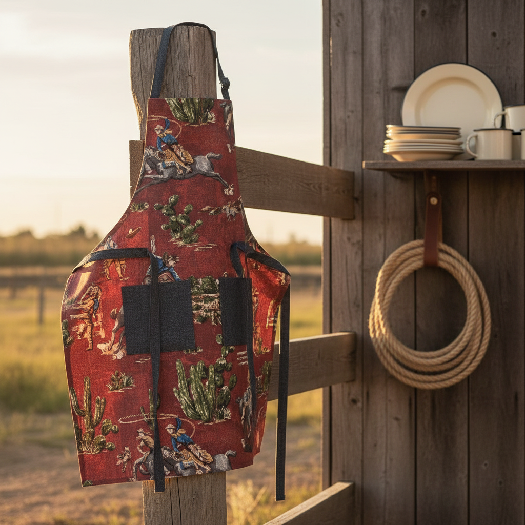 Classic Apron w/ Western Theme - Styled Product Image