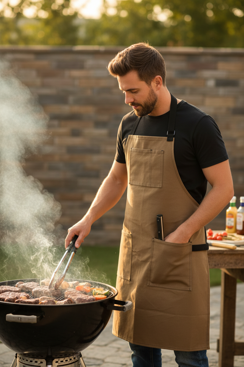 Tan Canvas Grilling Apron