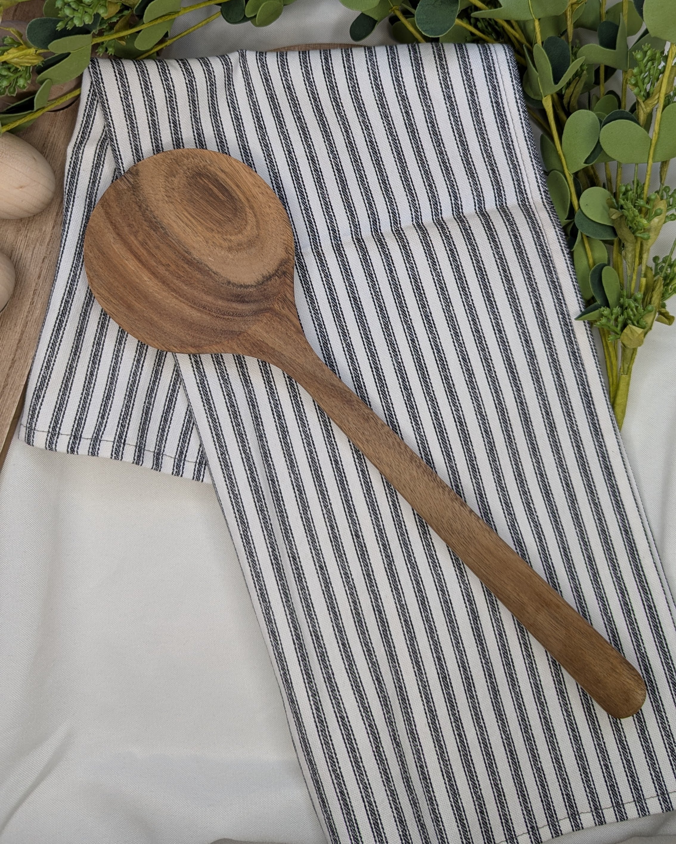 Canvas Tea Towel 2 pack / Black and white striped