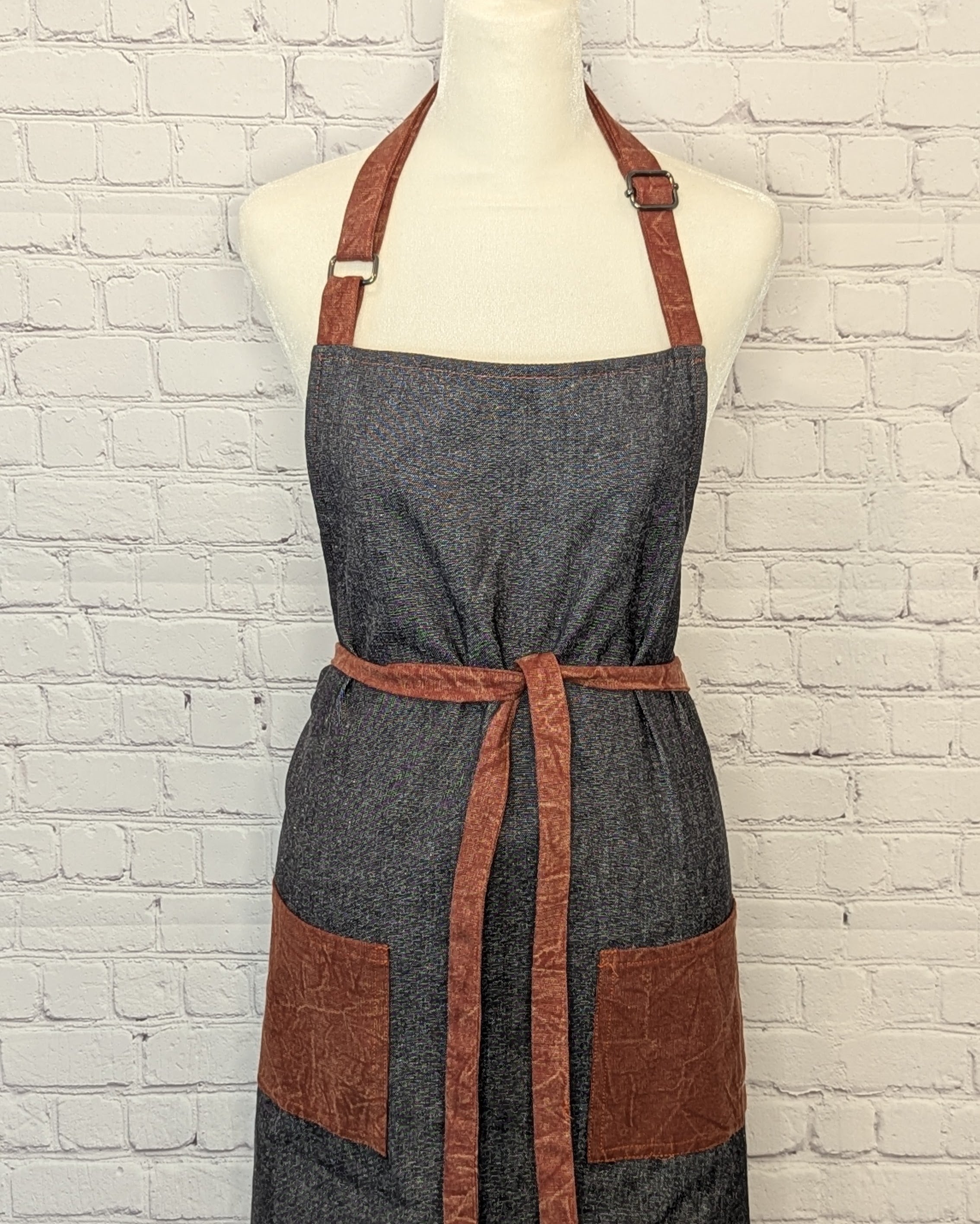 Classic Apron in Black and Orange