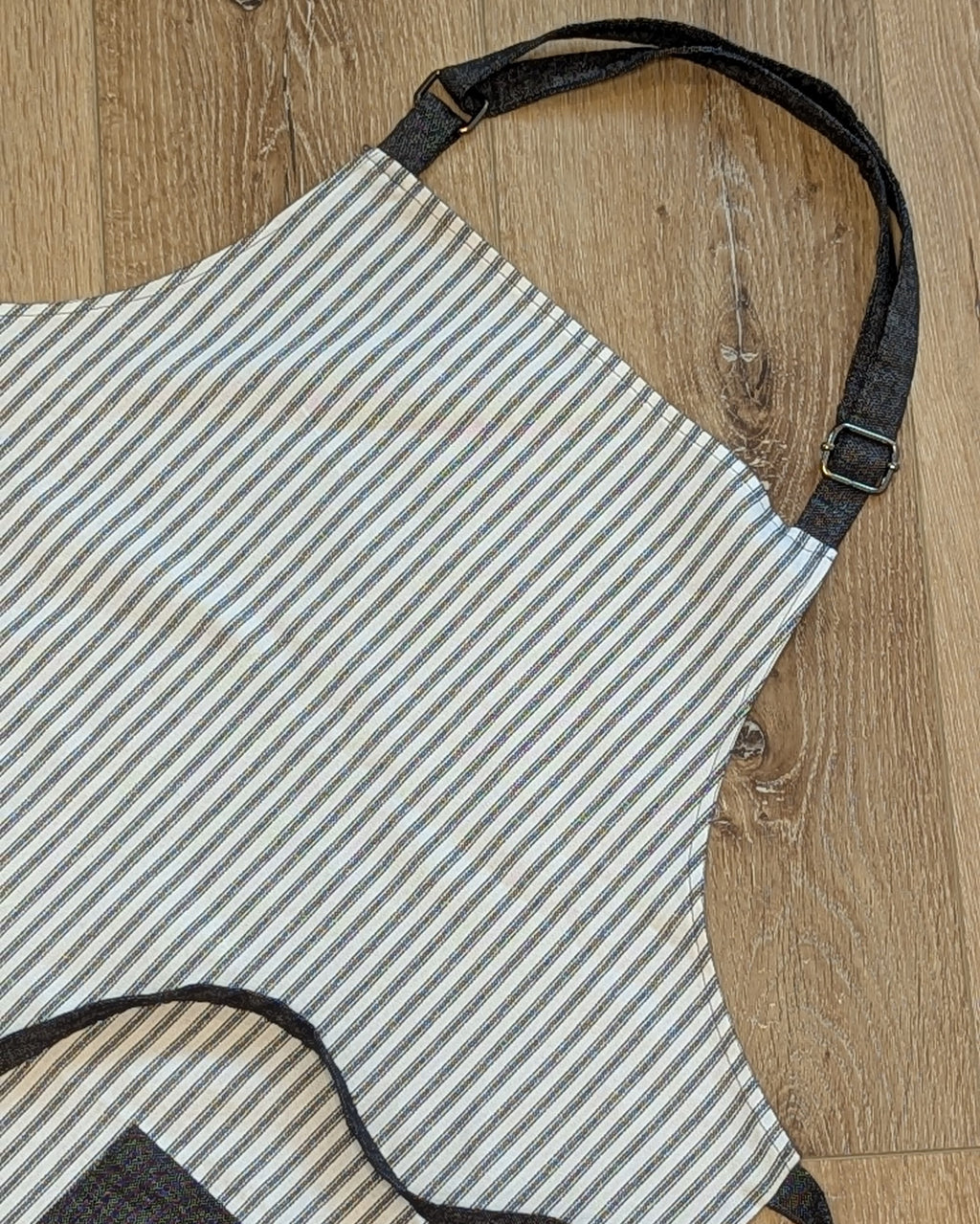 Classic Apron in Black Ticking Stripe