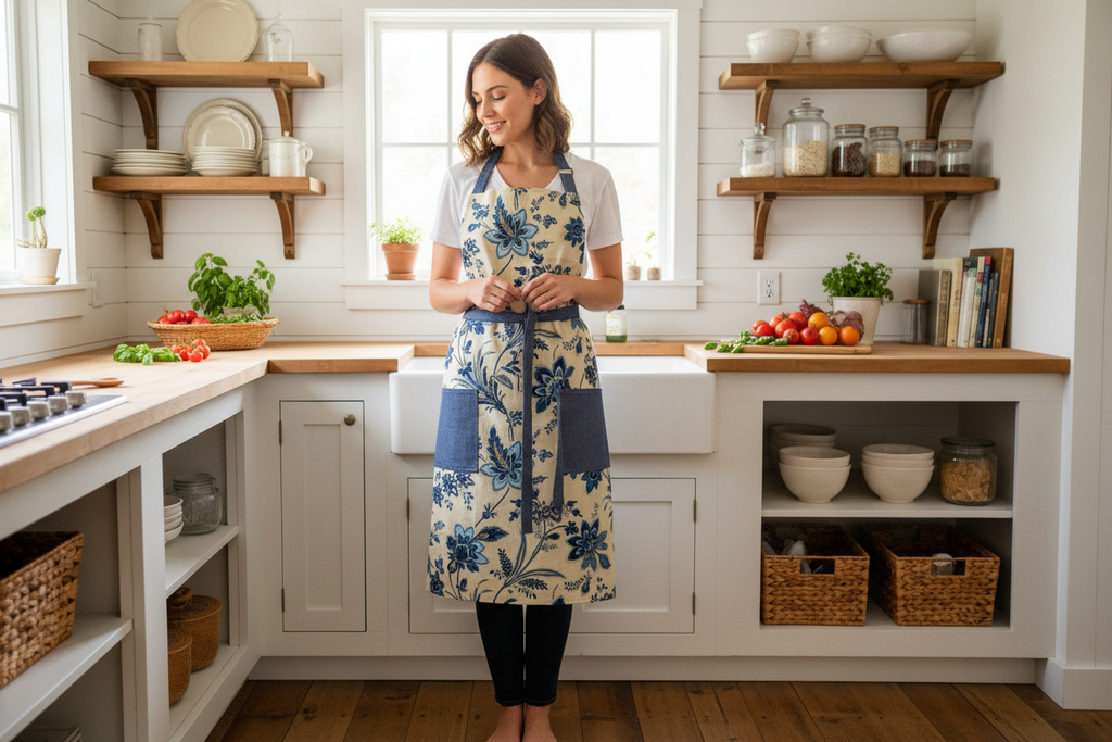Classic Apron in Blue Floral