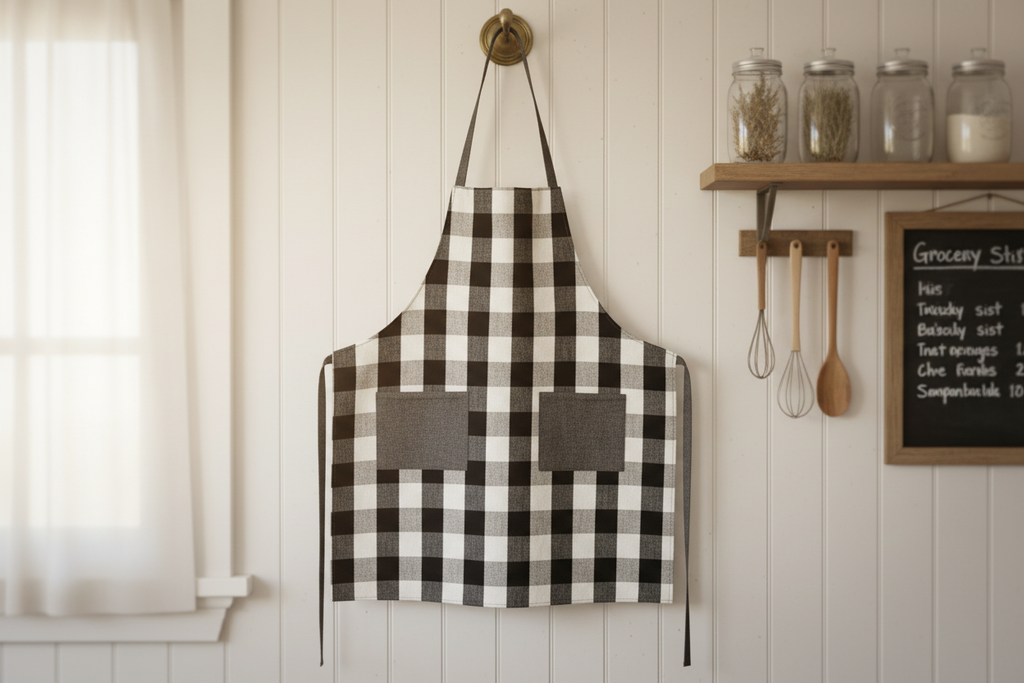 Classic Apron in Black Buffalo Plaid