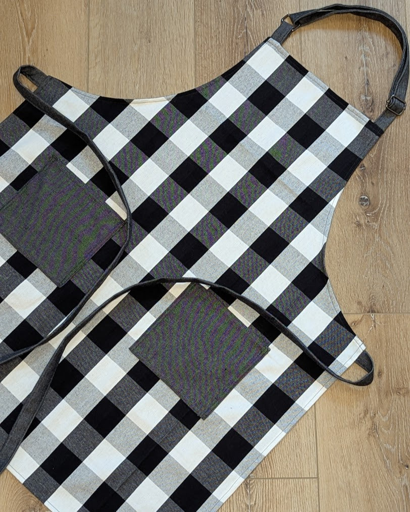 Classic Apron in Black Buffalo Plaid