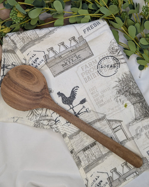 Canvas Tea Towel 2 Pack / Farmhouse Motif