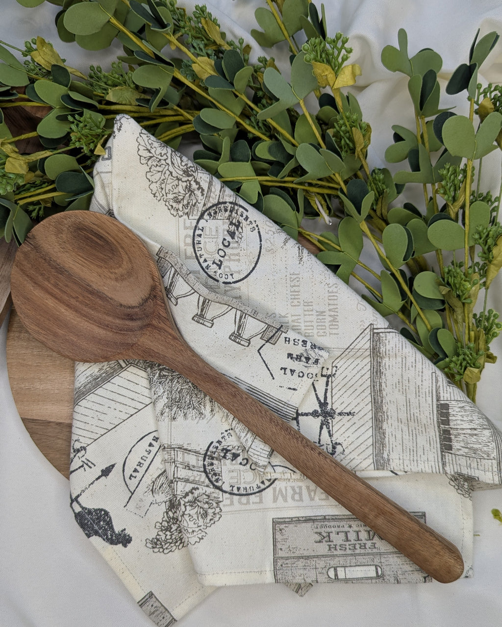 Canvas Tea Towel 2 Pack / Farmhouse Motif