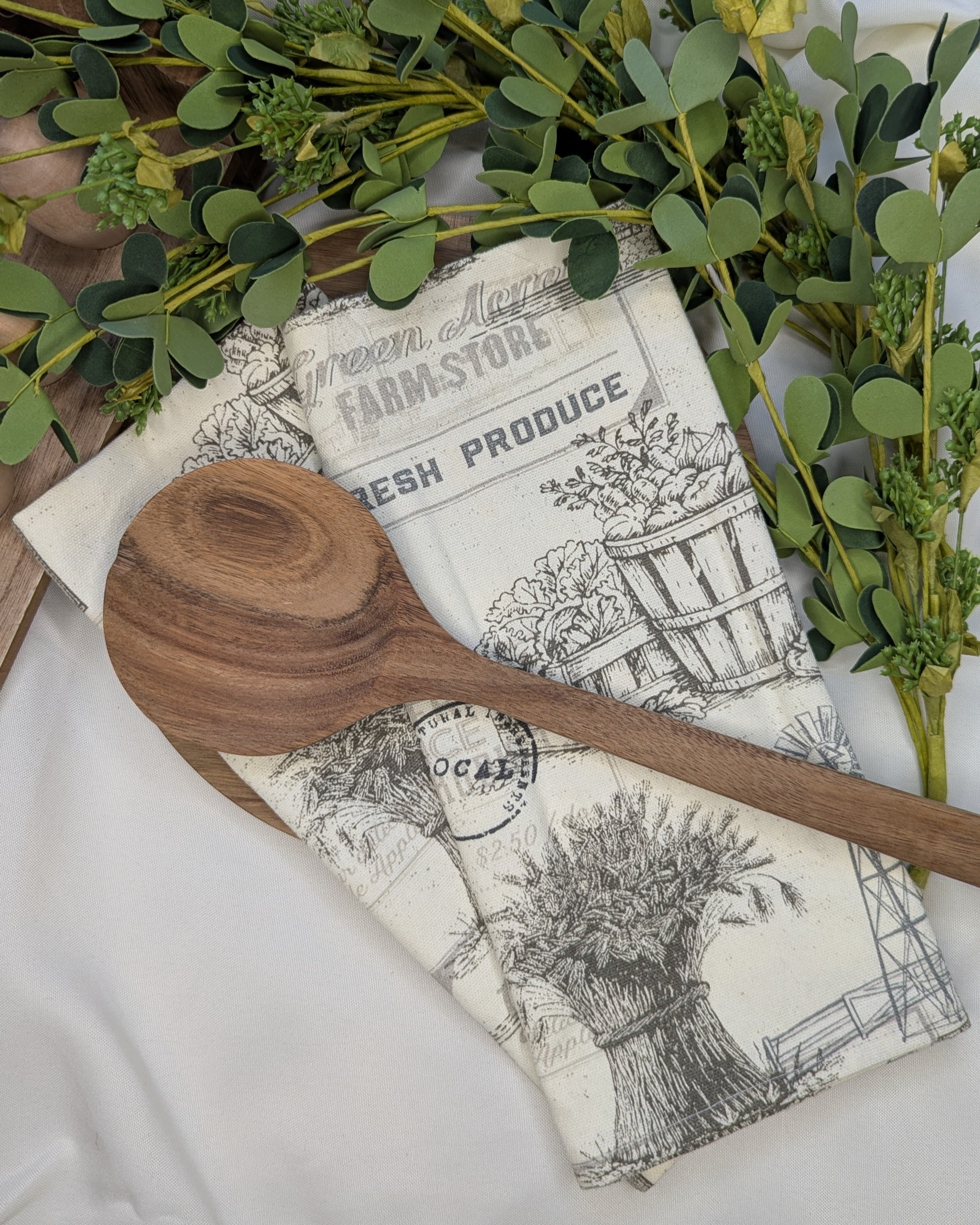 Canvas Tea Towel 2 Pack / Farmhouse Motif