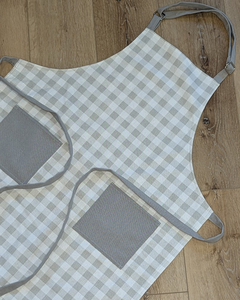 Classic Apron in French Gray Plaid