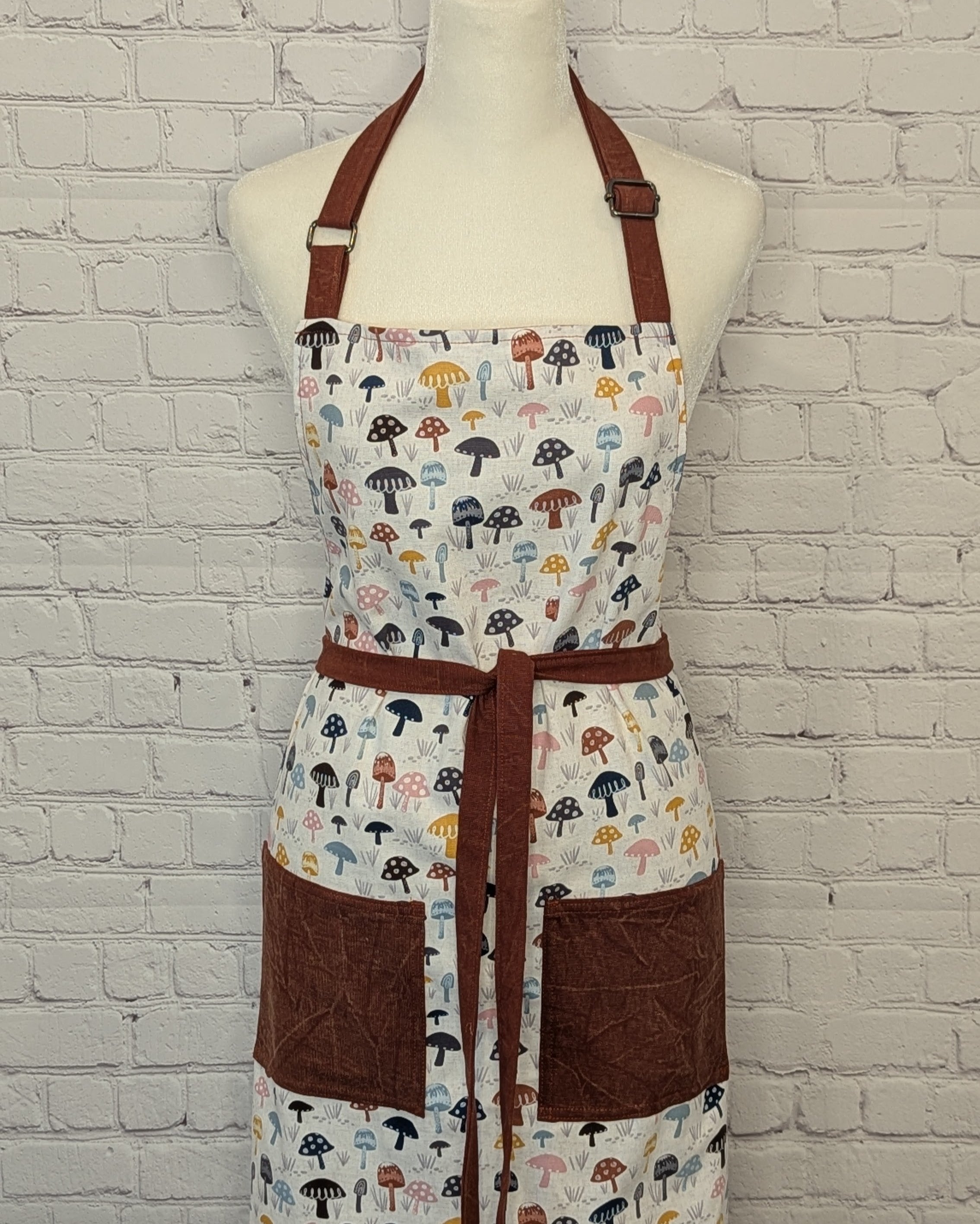 Classic Apron with Multi Colored Mushrooms