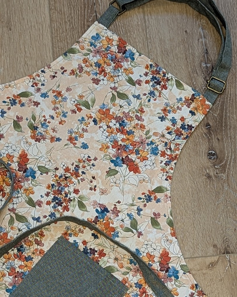 Classic Apron in Watercolor Flowers