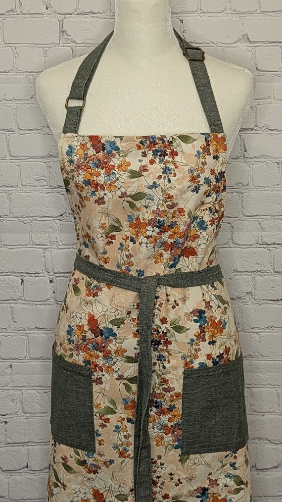 Classic Apron in Watercolor Flowers