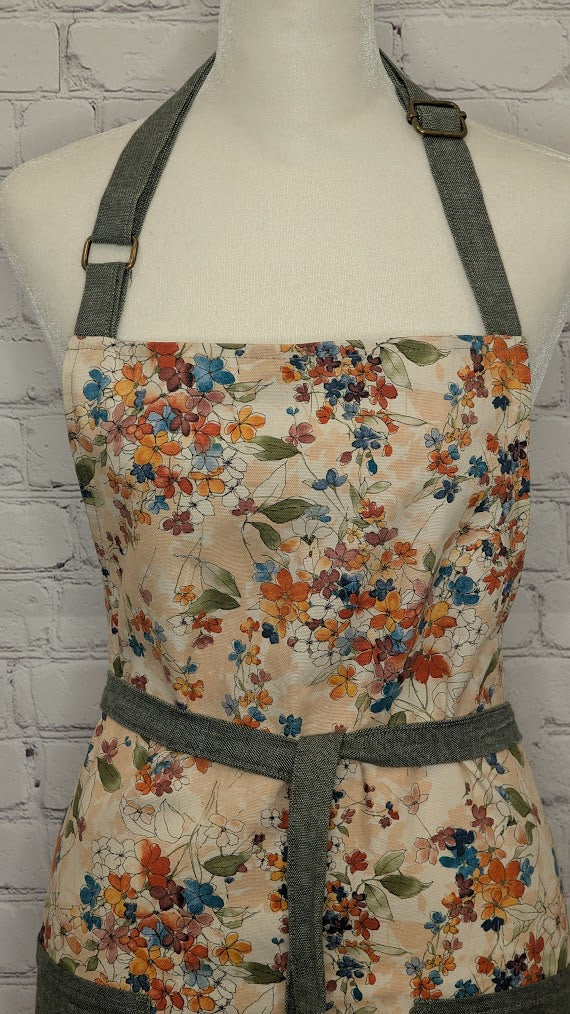 Classic Apron in Watercolor Flowers