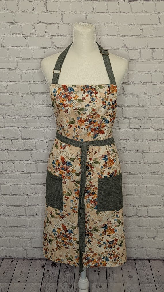Classic Apron in Watercolor Flowers