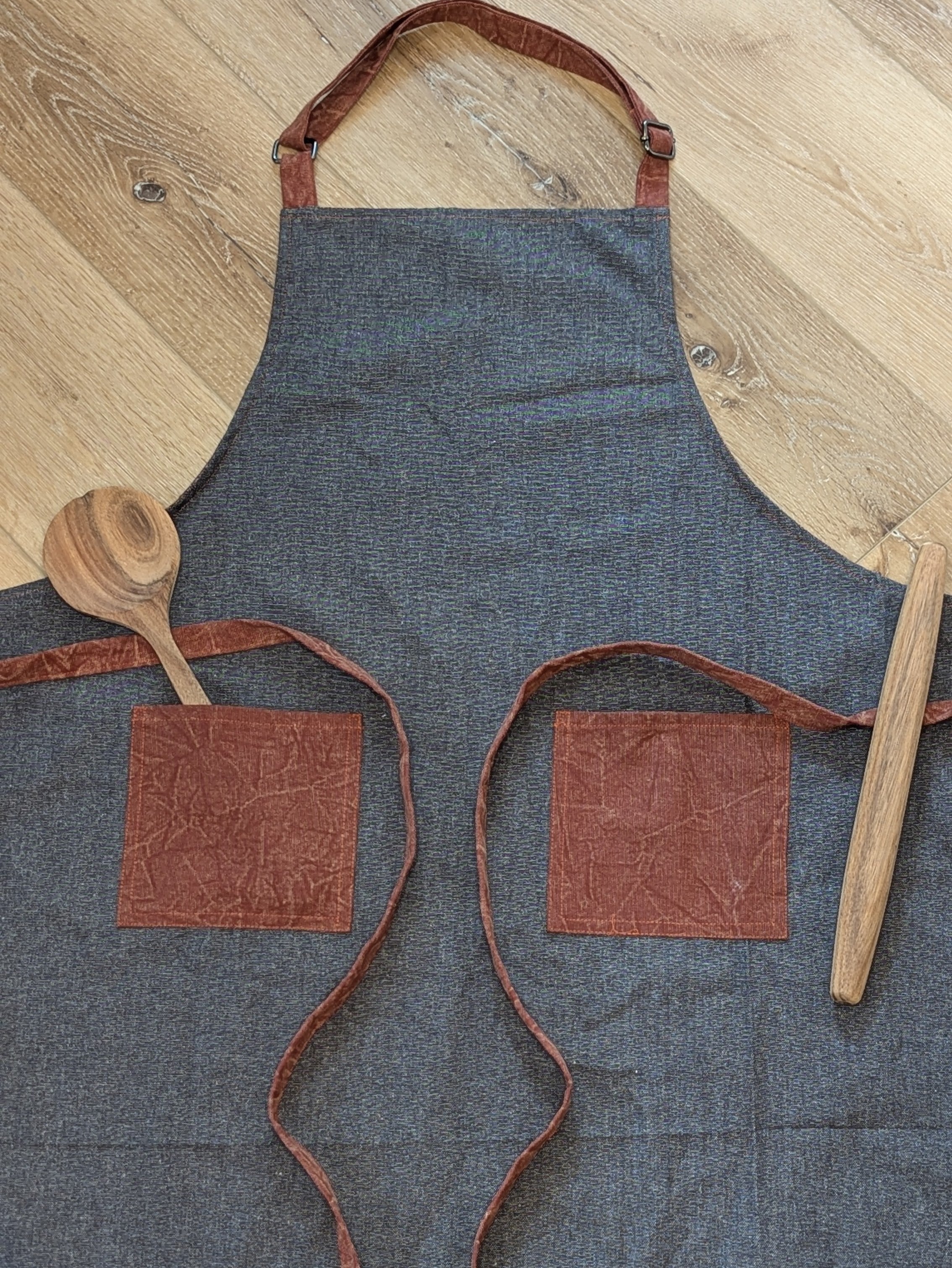 Classic Apron in Black and Orange