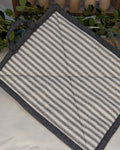 Casserole Hot Pad / Black and white striped