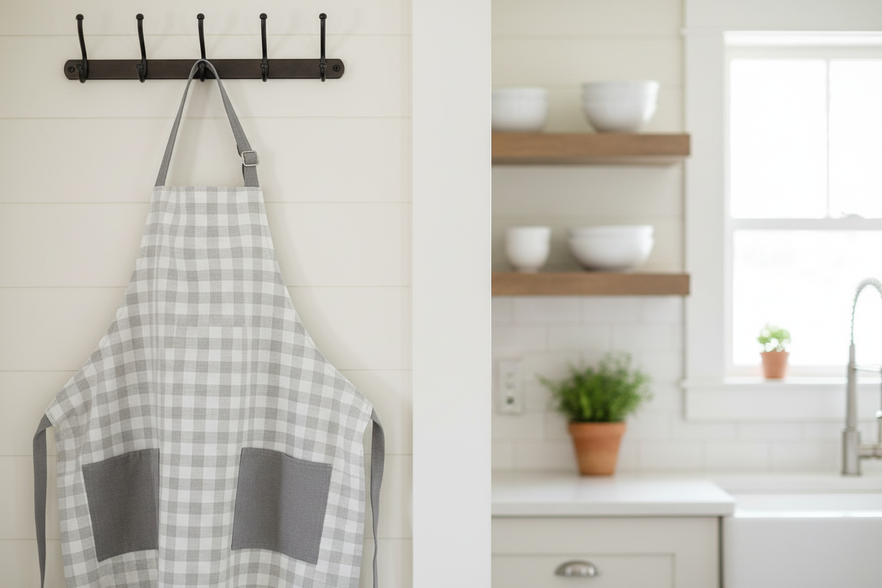 Classic Apron in French Gray Plaid