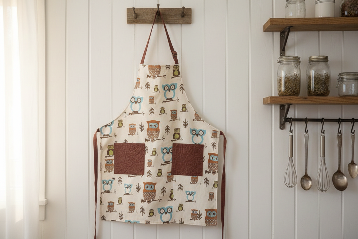 Classic Apron w/ Owl Motif